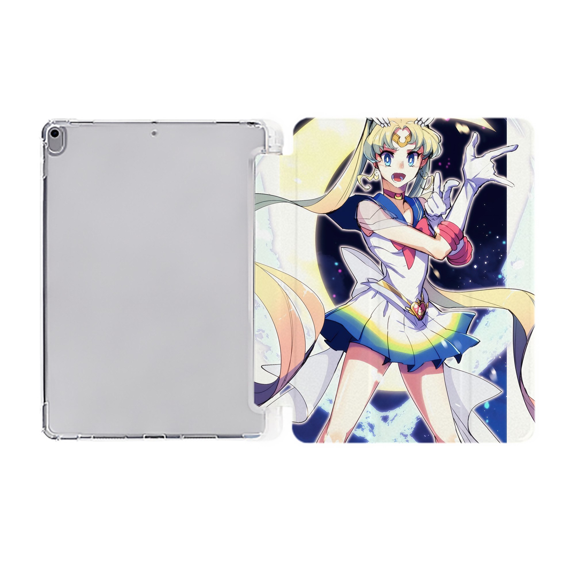 （画像用） 美少女戦士セーラームーン Sailor Moon IPad ケース ペン収納付き 三つ折りスタンド PUレザー×シリコン 対応機種9.5/10.5/10.9インチ
